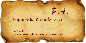 Poparadu Aszpázia névjegykártya